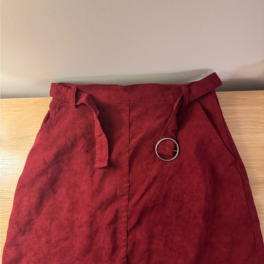 Hollister Red Pencil Skirt with Belt